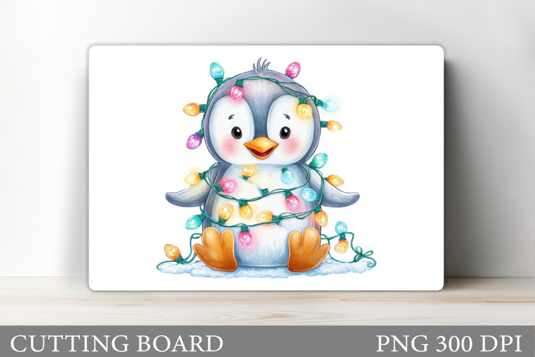 Christmas Penguin Cutting Board. Christmas Cutting Board