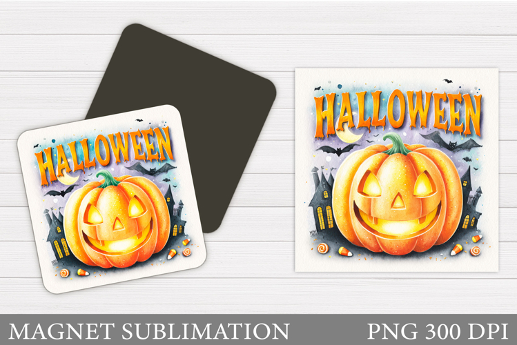 Halloween Pumpkin Magnet. Halloween Magnet Sublimation