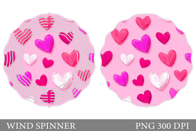 Hearts Wind Spinner Design. Valentines Wind Spinner