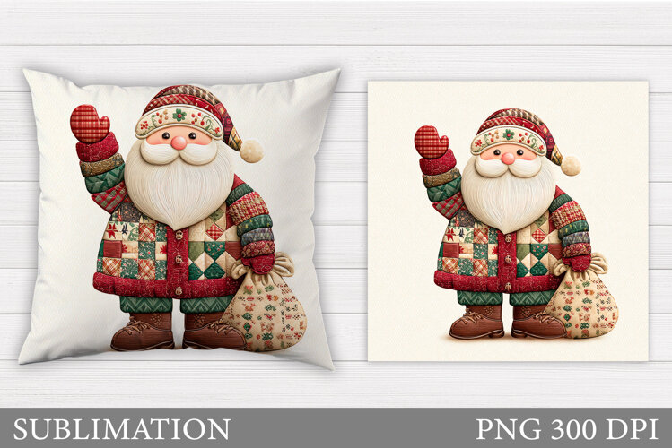 Santa Claus Pillow Design. Christmas Pillow Sublimation example image 1