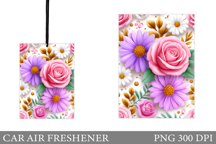 Flowers Car Air Freshener. Car Air Freshener Sublimation