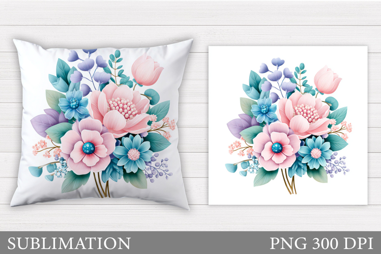 Flowers Pillow Design. Floral Pillow Sublimation