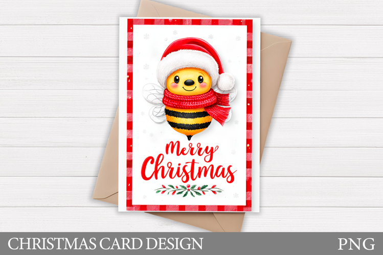 Christmas Bee Card Design. Christmas Card Printable