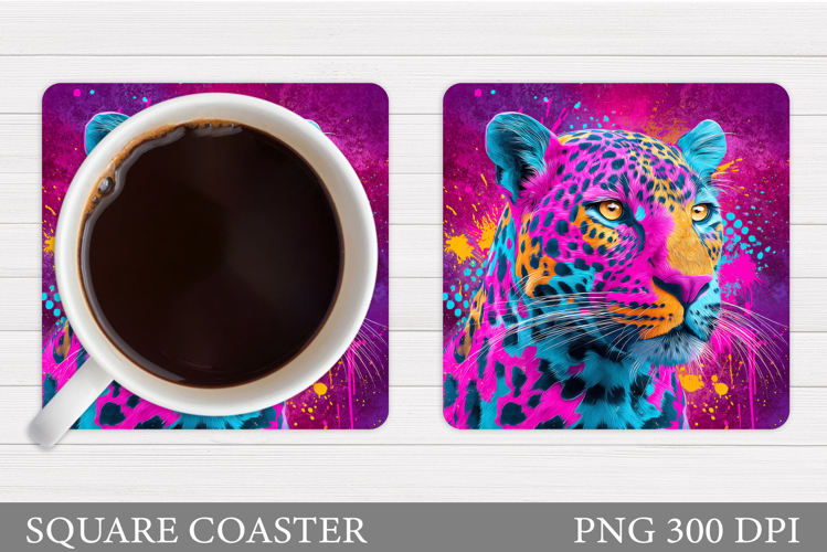 Leopard Coaster Design. Leopard Sublimation