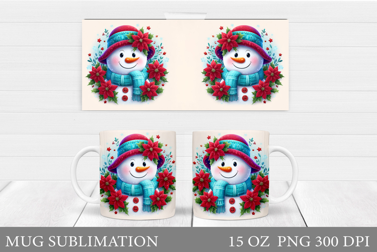 Christmas Snowman Mug Design. Christmas Mug Sublimation