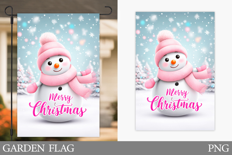 Cute Snowman Garden Flag. Christmas Garden Flag Design