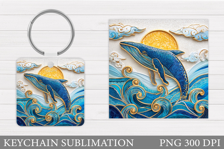 Whale Keychain Sublimation. Whale Sublimation
