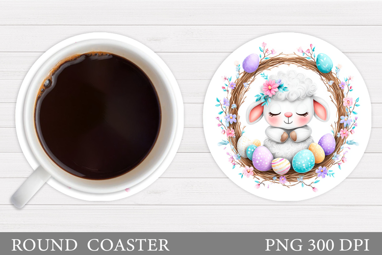 Easter Lamb Coaster Design. Easter Coaster Sublimation