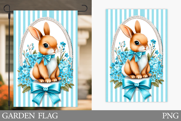 Summer Bunny Garden Flag. Summer Garden Flag Sublimation