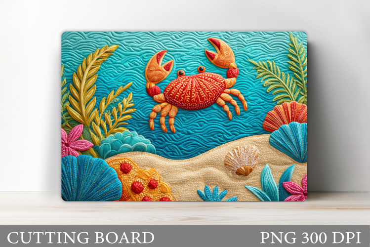 Crab Cutting Board Design. Crab Sublimation