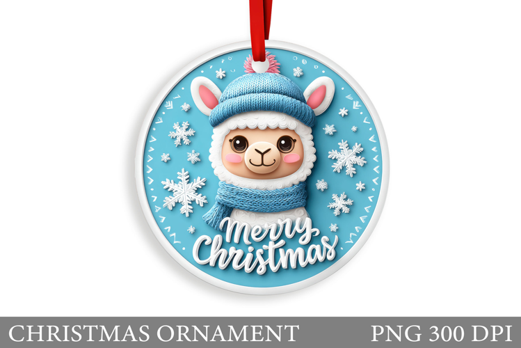 Cute Lama Christmas Ornament. Christmas Ornament Design