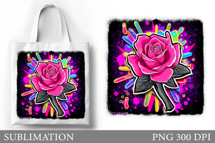 Rose Tote Bag Design. Rose Sublimation