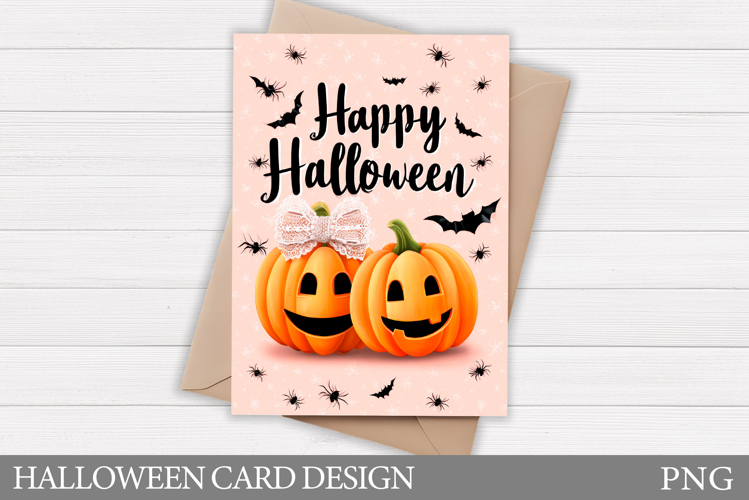 Halloween Card Printable. Halloween Pumpkin Card Design
