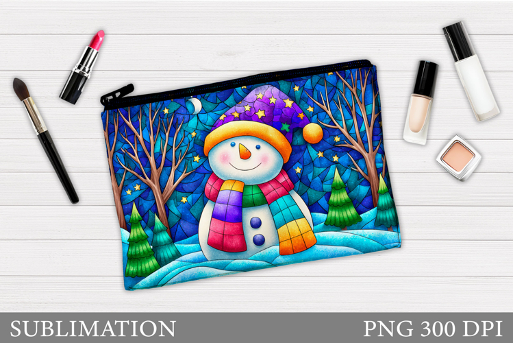Snowman Makeup Bag Design. Christmas Cosmetics Bag