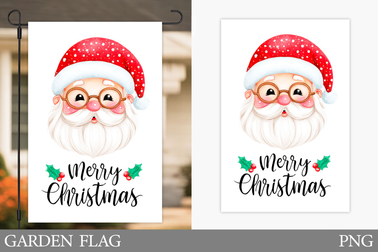 Santa Claus Garden Flag. Christmas Garden Flag Sublimation