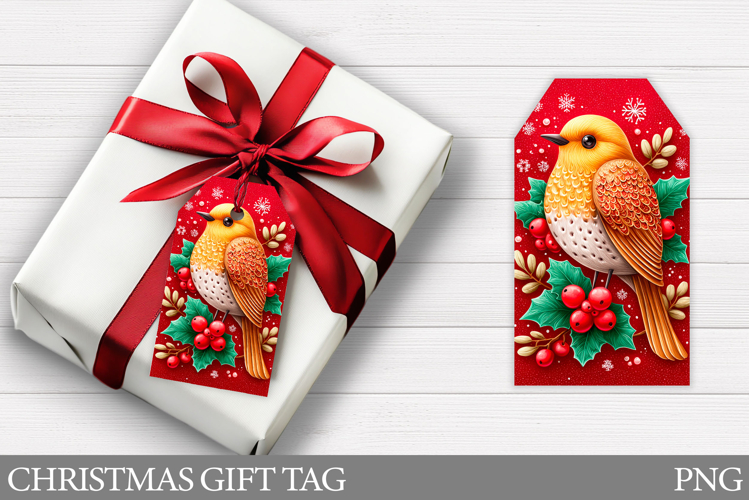 Christmas Gift Tags. Christmas Bird Gift Tag Printable