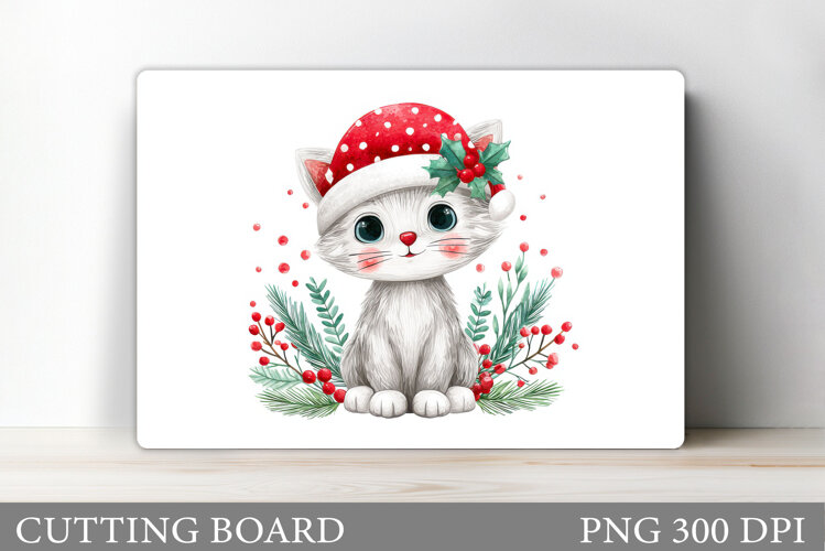 Christmas Cat Cutting Board. Christmas Cutting Board Design example image 1