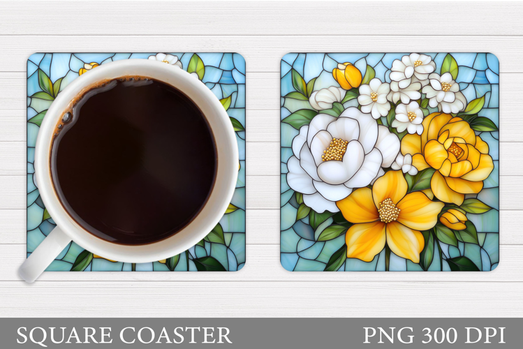 Floral Coaster Design. Flowers Coaster Sublimation