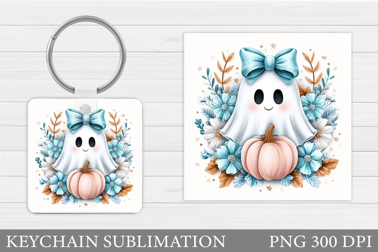 Halloween Ghost Keychain. Halloween Keychain Sublimation