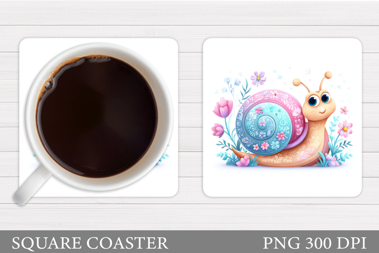 Cute Snail Coaster Design. Cute Snail Sublimation