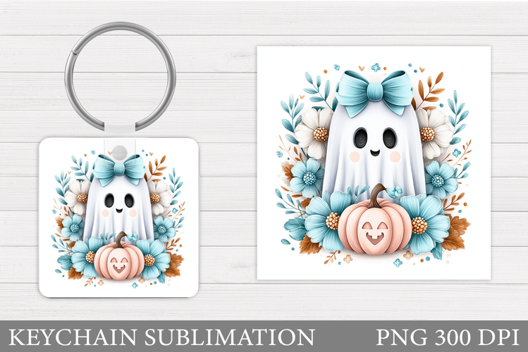 Halloween Ghost Keychain. Halloween Keychain Sublimation