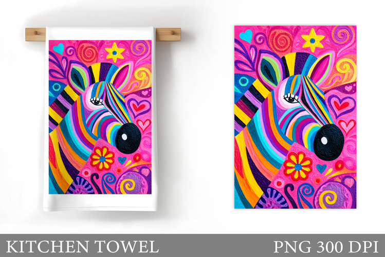 Zebra Kitchen Towel. Flowers Kitchen Towel Design