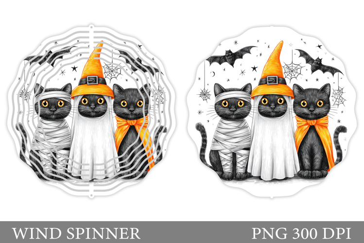 Halloween Cats Wind Spinner. Halloween Wind Spinner Design