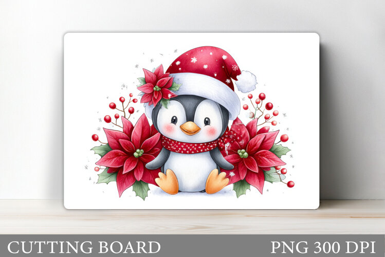 Cute Penguin Cutting Board. Christmas Cutting Board Design example image 1