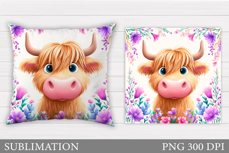 Cute Cow Pillow Design. Cow Sublimation