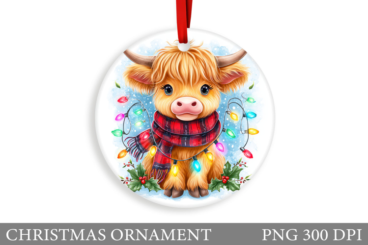 Cute Cow Christmas Ornament. Christmas Ornament Design
