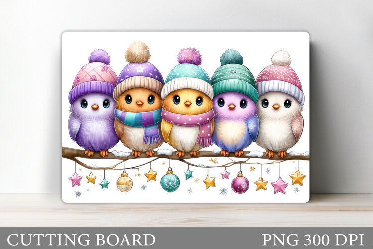 Christmas Birds Cutting Board. Christmas Cutting Board example image 1