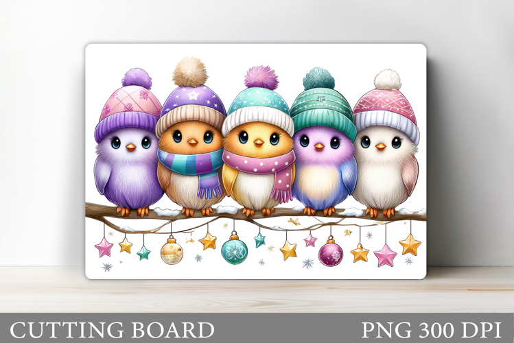 Christmas Birds Cutting Board. Christmas Cutting Board