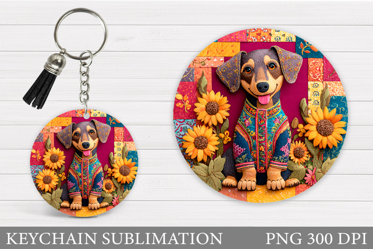 Cute Dog Keychain Design. Cute Dog Sublimation