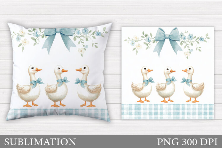 Cute Goose Sublimation. Cute Goose Pillow Design example image 1