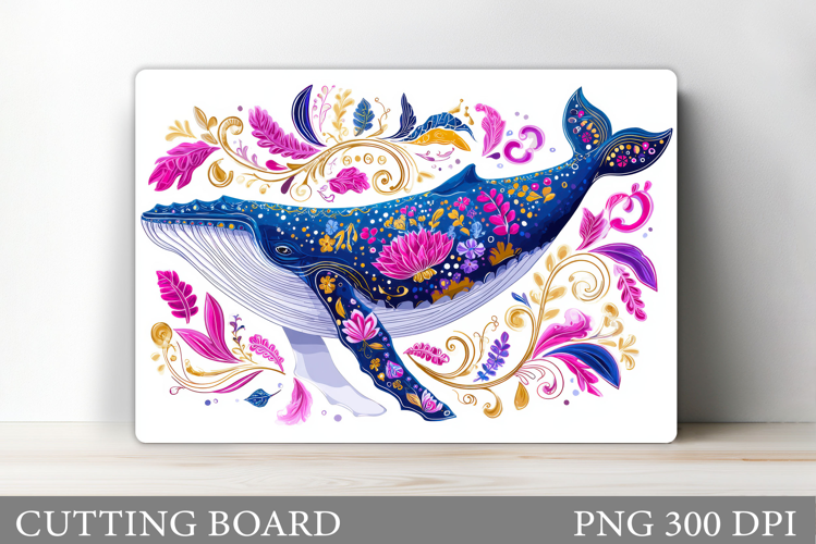Whale Cutting Board Design. Whale Sublimation