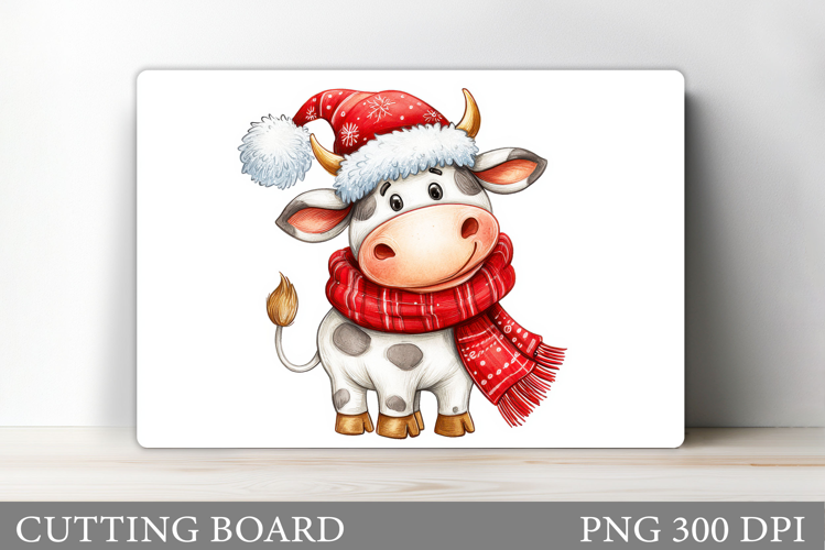 Christmas Cow Cutting Board. Christmas Cutting Board