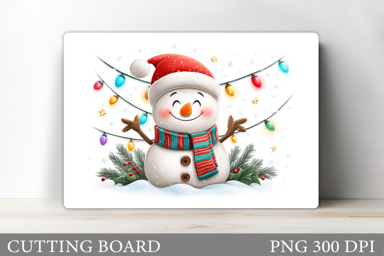 Cute Snowman Cutting Board. Christmas Cutting Board Design