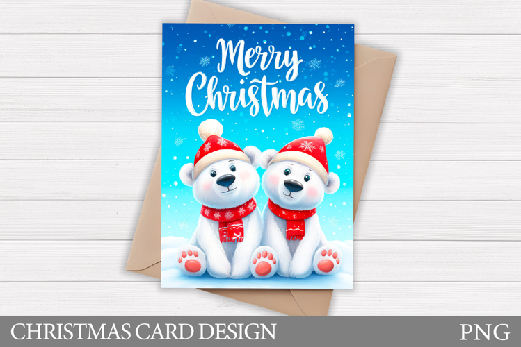 Polar Bear Card Design. Christmas Card Printable