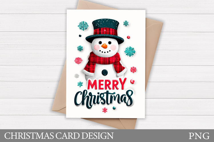 Cute Snowman Card Design. Christmas Card Printable