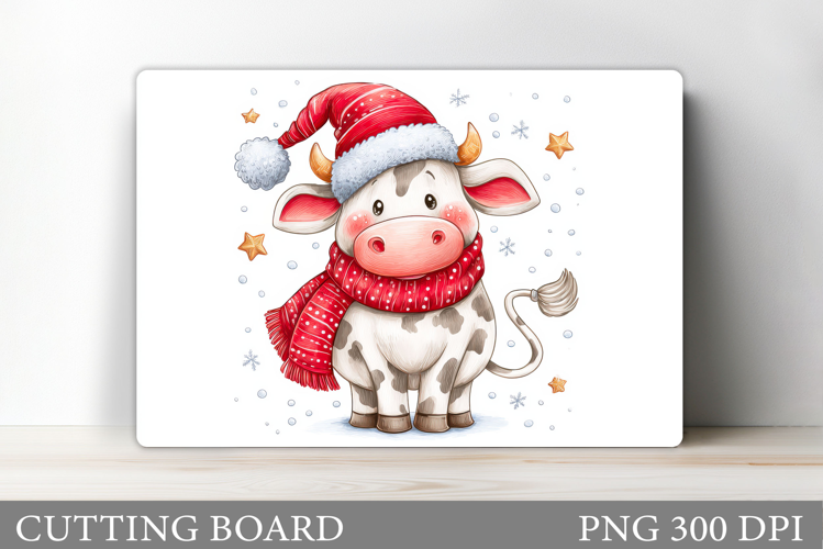 Christmas Cow Cutting Board. Christmas Cutting Board