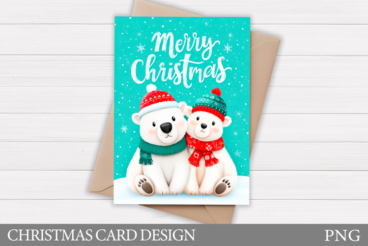 Polar Bear Card Design. Christmas Card Printable