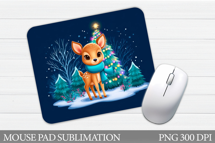 Christmas Deer Mouse Pad. Christmas Mouse Pad Design