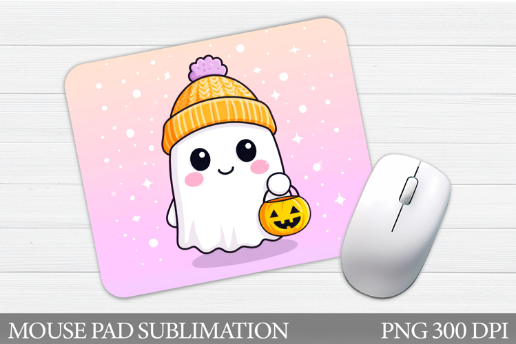 Cute Ghost Mouse Pad Design. Halloween Mouse Pad Sublimation