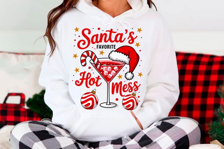 Santas Hot Mess Svg,Funny Christmas PNG