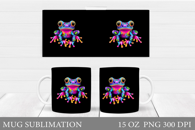 Frog Mug Wrap Design. Cute Frog Sublimation