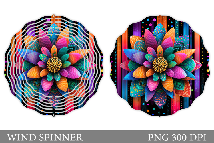Flower Wind Spinner Design. Floral Wind Spinner Sublimation