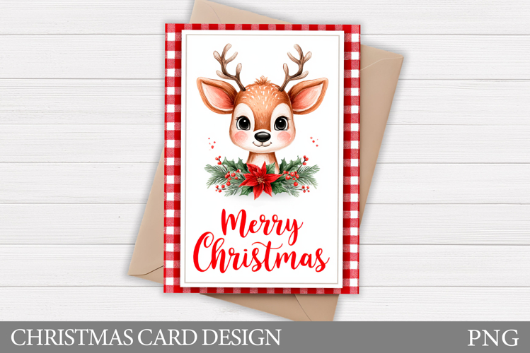 Christmas Deer Card Printable. Christmas Card Design