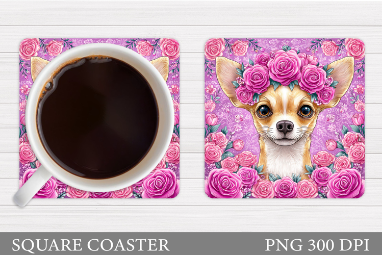 Cute Dog Coaster Sublimation. Cute Dog Sublimation