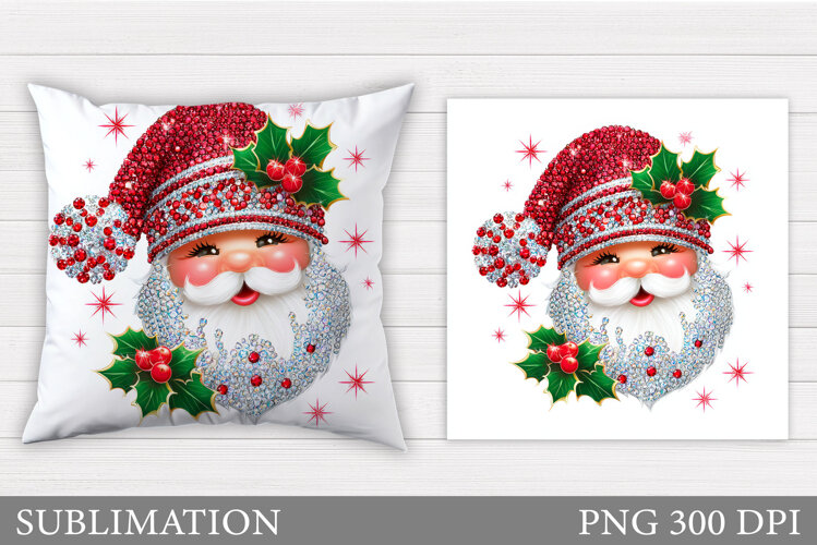 Santa Claus Pillow Design. Christmas Pillow Sublimation example image 1
