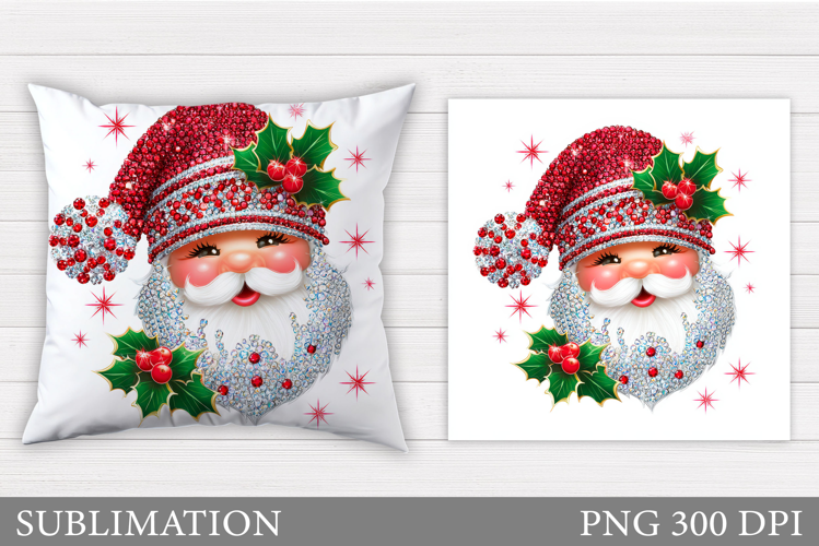 Santa Claus Pillow Design. Christmas Pillow Sublimation